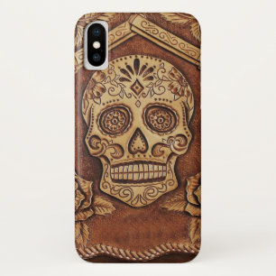 Tooled leather Skull texture iPhone case