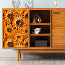 Tooled Leather Sunflower Bubbles Decoupage