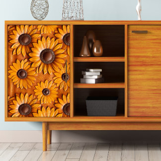 Tooled Leather Sunflower Bubbles Decoupage Tissue Paper