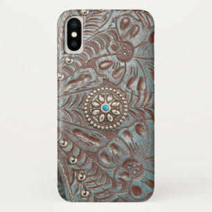 Tooled leather texture iPhone case