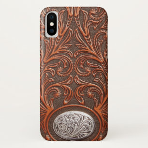 Tooled leather texture iPhone case