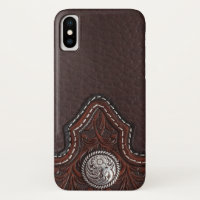 Tooled leather texture iPhone case