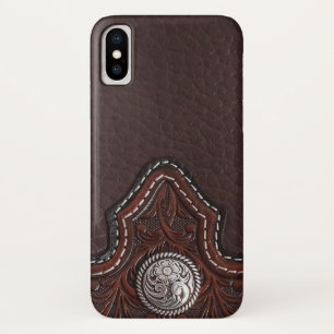 Tooled leather texture iPhone case