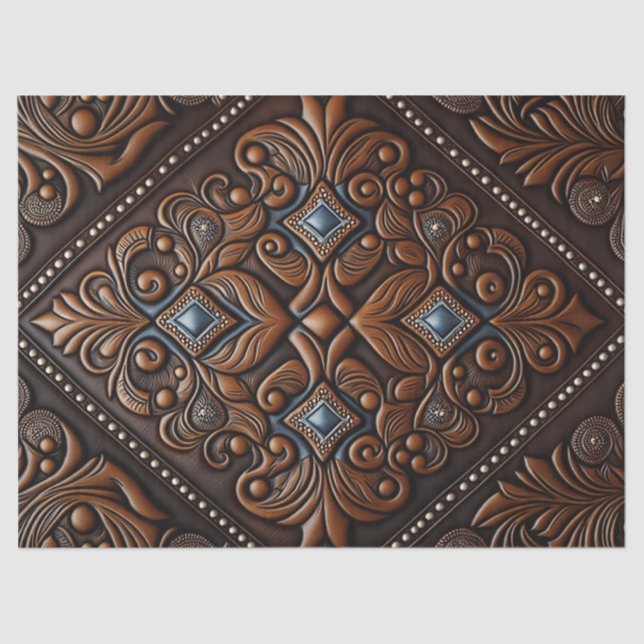 Tooled Leather Tissue Paper (Front)