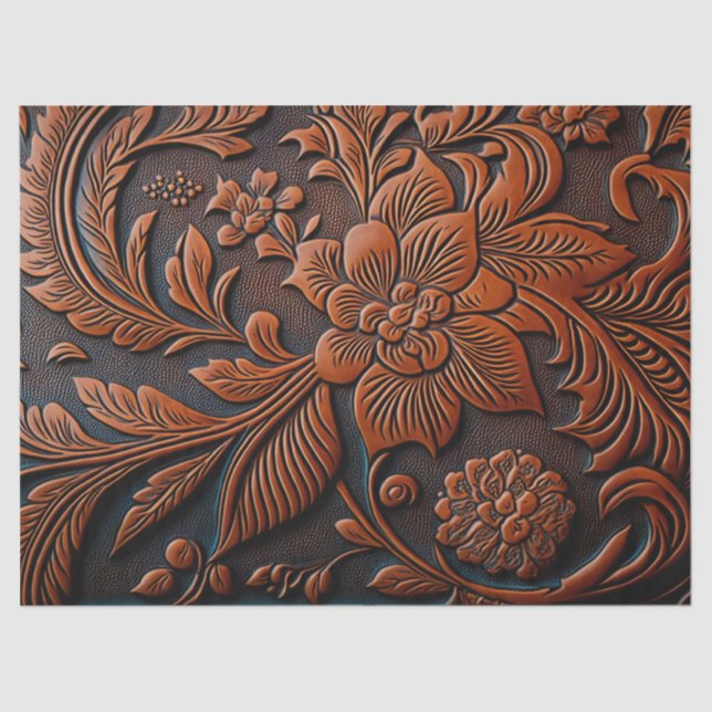 Tooled Leather Tissue Paper (Front)