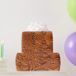 Tooled Leather Western Cowboy Natural Style  Wrapping Paper<br><div class="desc">Immerse your gifts in the rustic elegance of our elegant floral tooled leather Western photo wrapping paper. This exquisite medium hues and ornate leather design captures the essence of nature's timeless beauty, offering a serene and organic touch to your packaging. Ideal for any occasion, its rich and detailed texture evokes...</div>