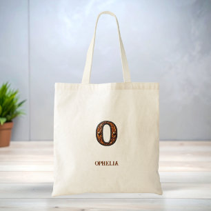 Tooled Western Leather Initial Monogram O Tote Bag