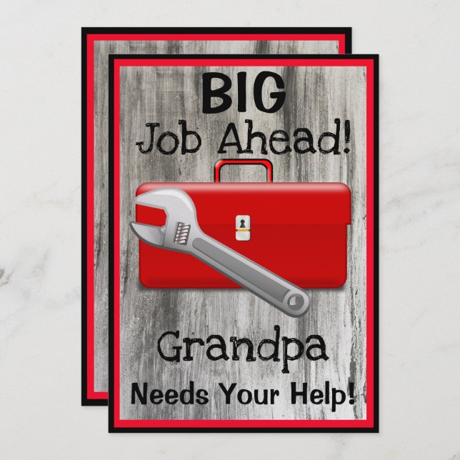 Toolin' Around with Grandpa Invitation (Front/Back)