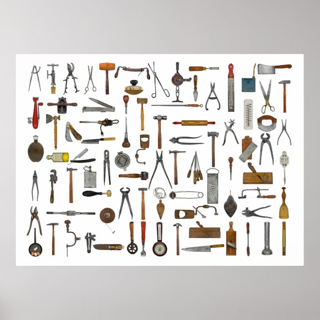 Tools and Utensils. Good Old Days. Poster (Front)