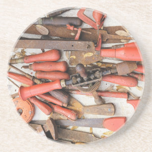 Tools Antique Rustic Red Man Tool Coaster