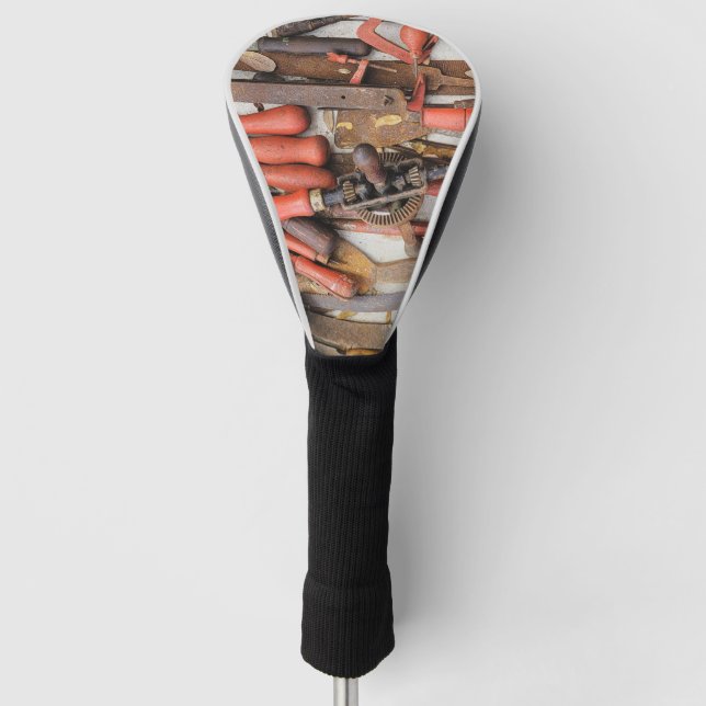 Tools Antique Rustic Red Man Tool Golf Head Cover (Front)