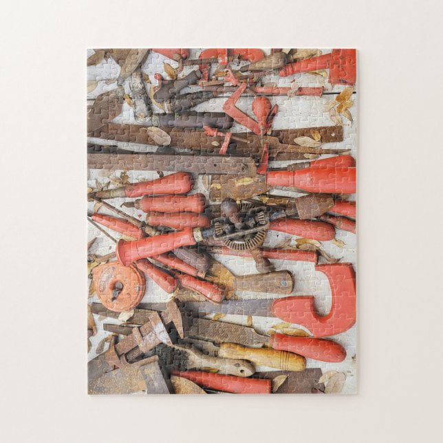 Tools Antique Rustic Red Man Tool Jigsaw Puzzle (Vertical)