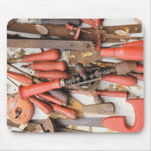 Tools Antique Rustic Red Man Tool Mouse Mat