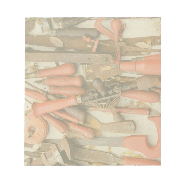 Tools Antique Rustic Red Man Tool Notepad (Front)