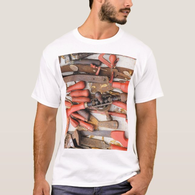 Tools Antique Rustic Red Man Tool T-Shirt (Front)