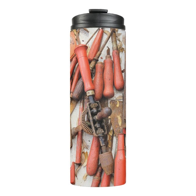 Tools Antique Rustic Red Man Tool Thermal Tumbler (Front)