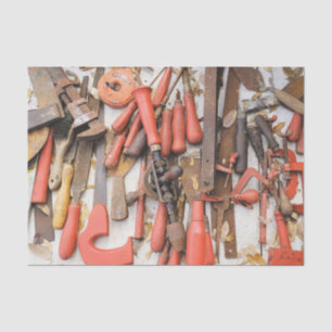 Tools Antique Rustic Red Man Tool Tissue Paper