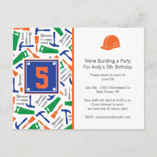 Tools Birthday Invitation For Picture