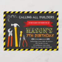 Tools birthday party invitation