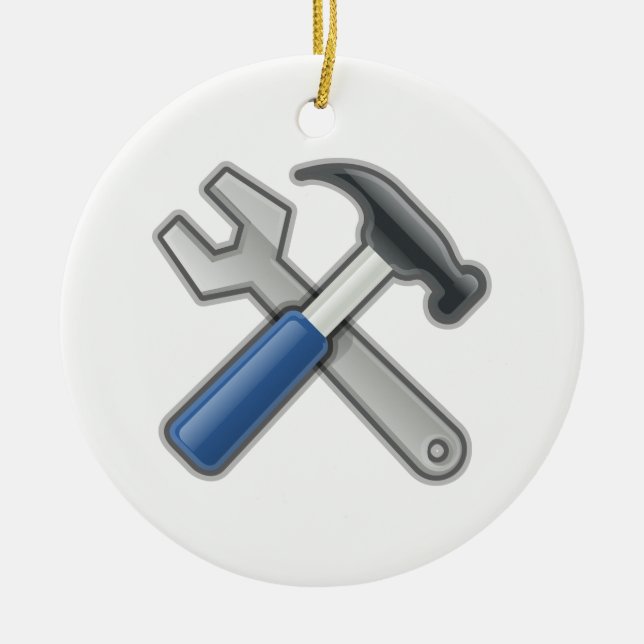 Tools Ceramic Tree Decoration (Front)