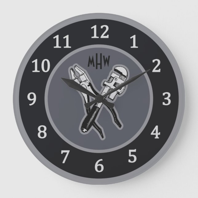 TOOLS custom monogram wall clocks (Front)