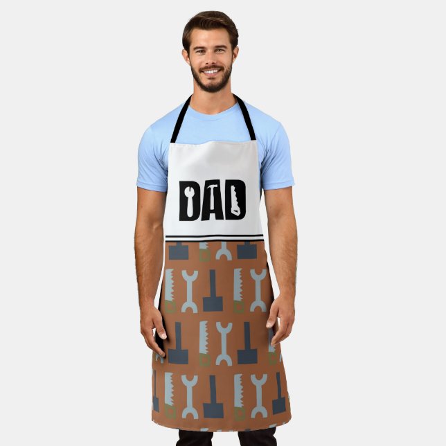 Tools Father's Day Personalised Apron (Worn)