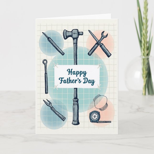 Tools Floral Fathers Day Card (Front)