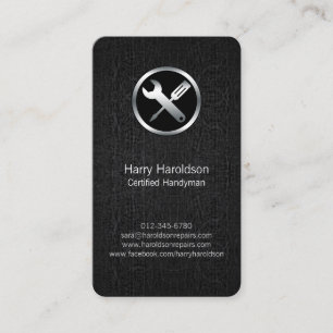 Tools Icon Black Grunge Handyman Business Card