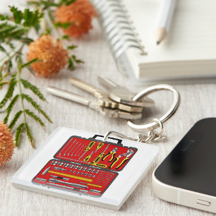 Tools In A Tool Box Key Ring