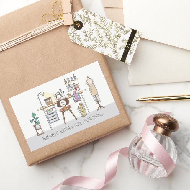 Tools Of The Trade Tailor Seamstress Rectangular Sticker (Gifting)