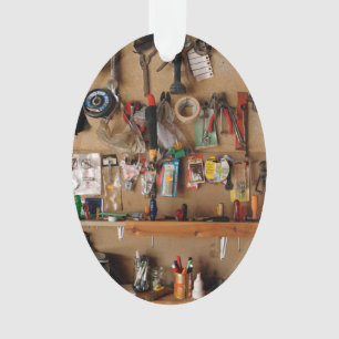 Tools on Workshop Wall Ornament