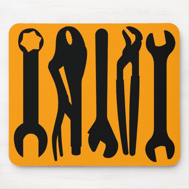 Tools - Orange FF9900 Mouse Mat (Front)