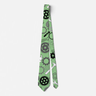 Tools Pattern 01.b L Green BG Tie
