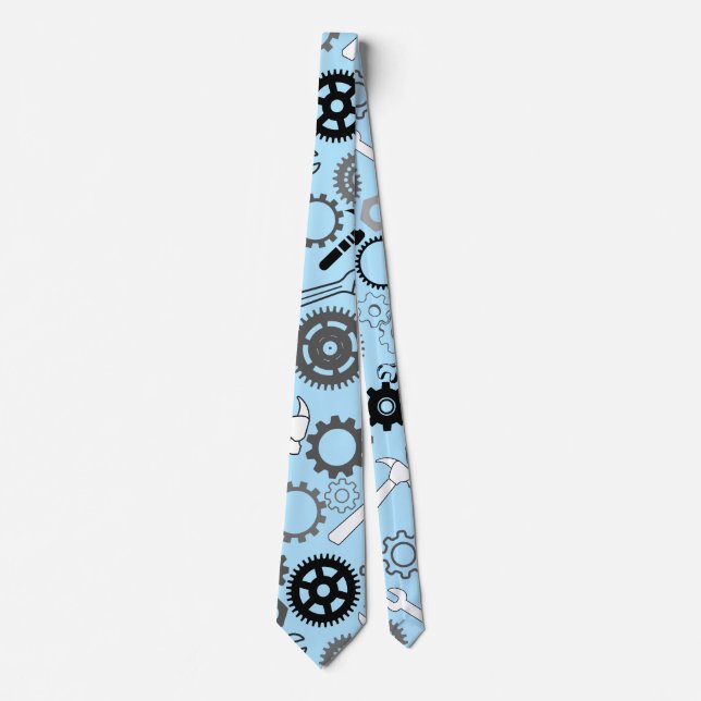Tools Pattern 01.b LBlue BG Tie (Front)