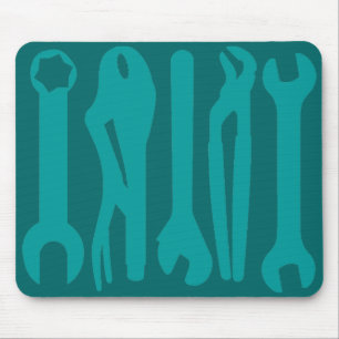 Tools - Shades of Teal Mouse Mat
