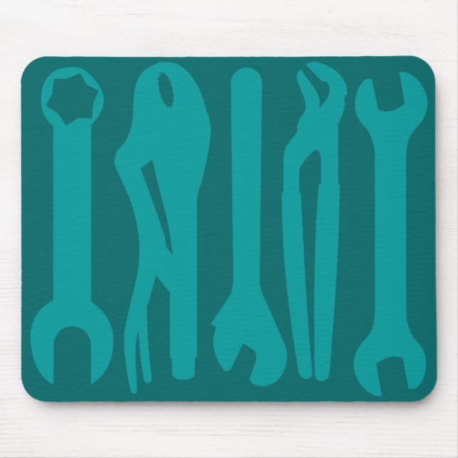 Tools - Shades of Teal Mouse Mat (Front)