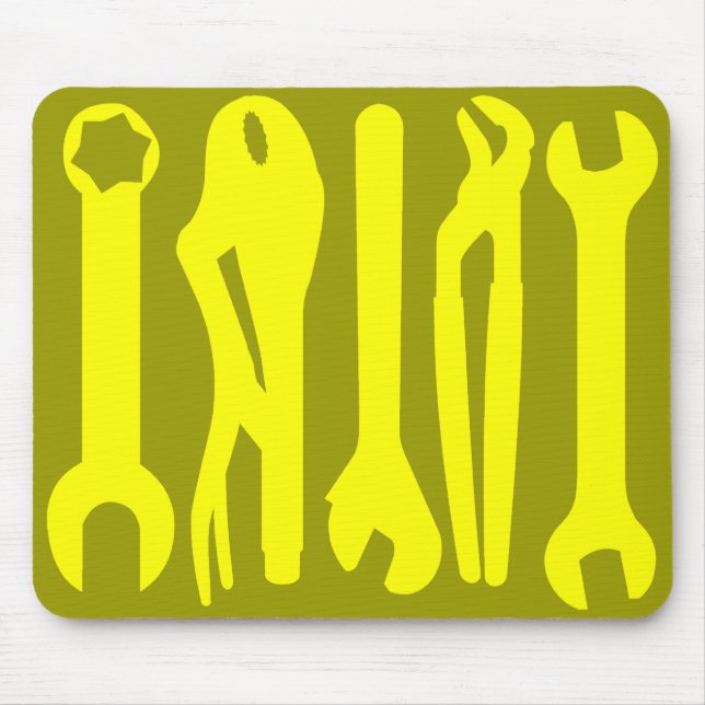 Tools - Shades of Yellow Mouse Mat (Front)