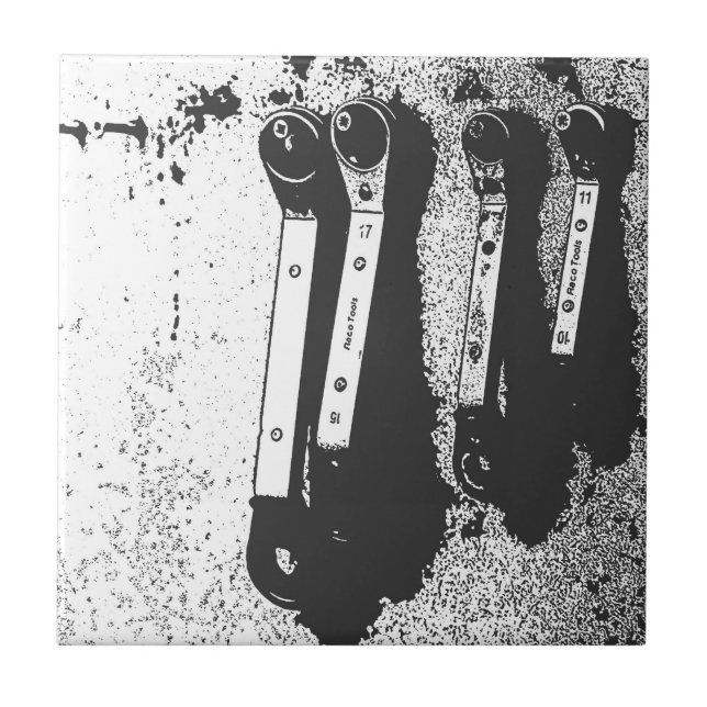 Tools Spanners Mechanical Industrial Feel Tile (Front)