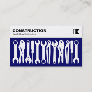 Tools - White on Deep Navy Business Card