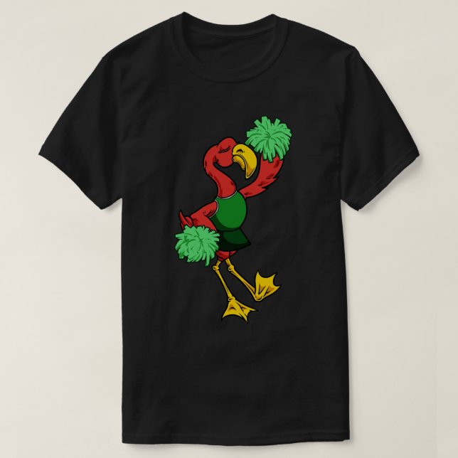 toon Cheerleader Flamingo T-Shirt (Design Front)