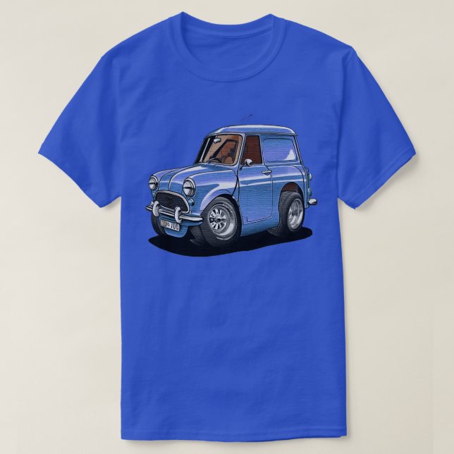 toon drawings of Morris Mini 1000 Blue T-Shirt (Design Front)