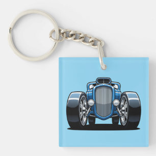 Toon Hotrod Art  Key Ring