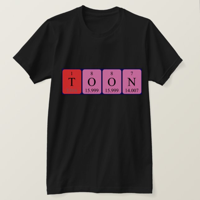 Toon periodic table name shirt (Design Front)