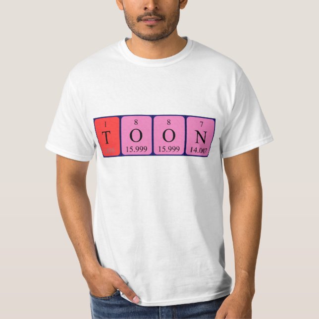 Toon periodic table name shirt (Front)