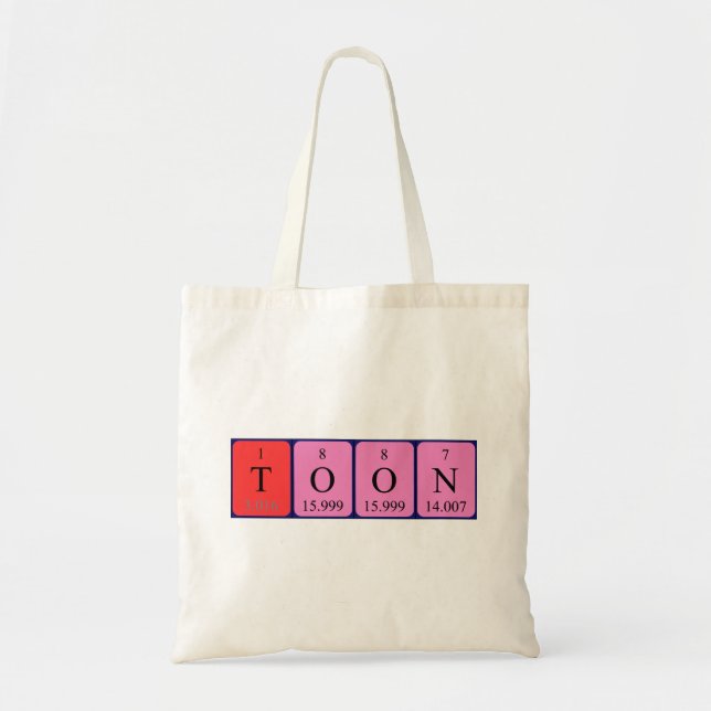 Toon periodic table name tote bag (Front)