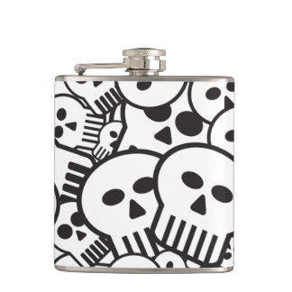 toon skulls hip flask