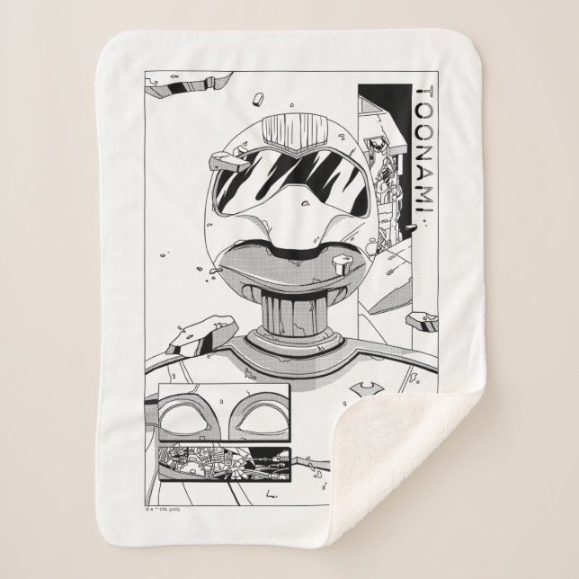 Toonami TOM 5 & SARA Comic Style Bumper Sherpa Blanket (Front)