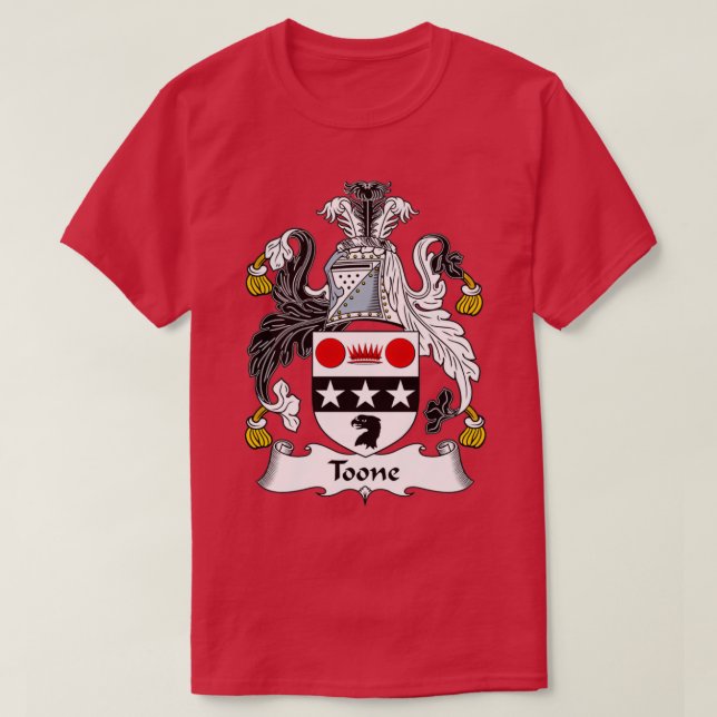 Toone Coat of Arms Family Crest  T-Shirt (Design Front)