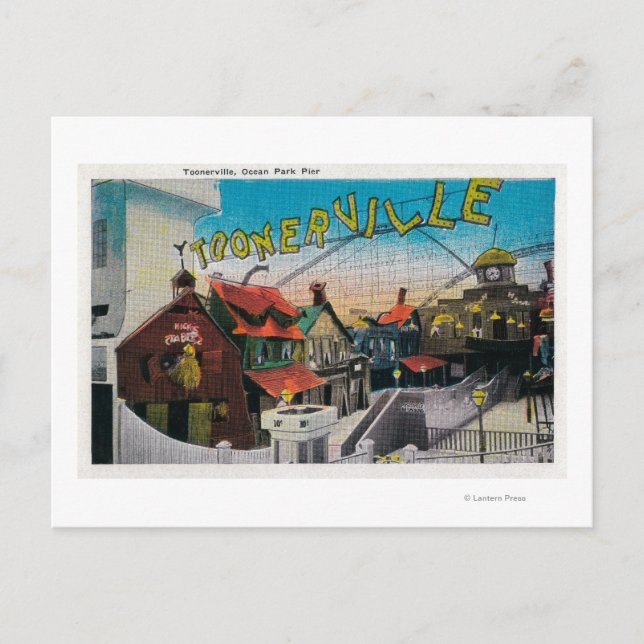 Toonerville at Ocean Park PierSanta Monica, CA Postcard (Front)