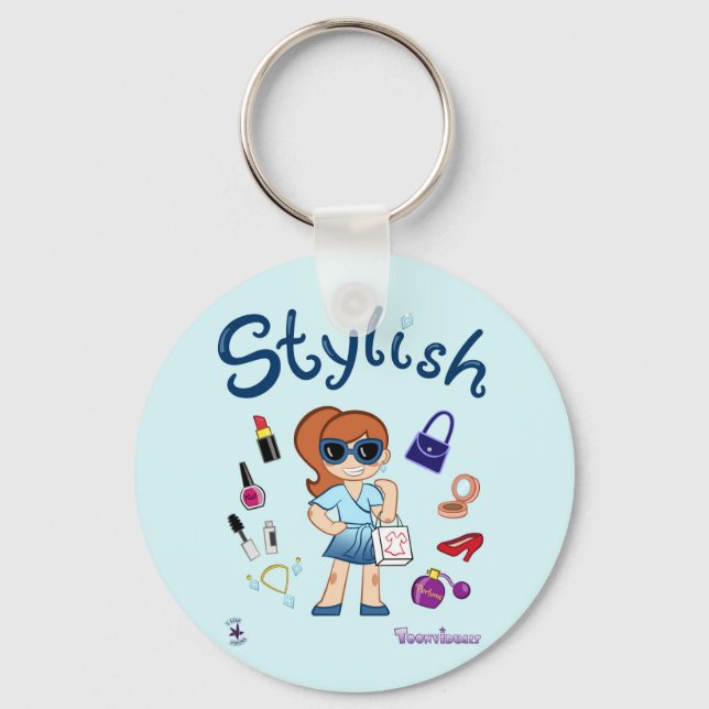 TOONVIDUALS Stylish Model Girl 3 Keychain (Front)
